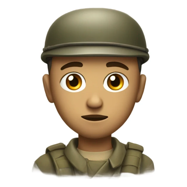 make an 100 yard stare emoji of a solier sticker