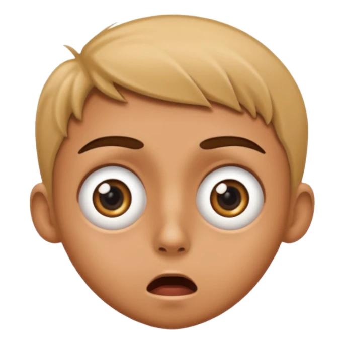 Shocked face with wide a big eyes on his face sticker