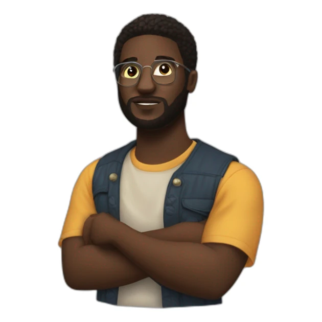 Damso fesant le signe V de la main  sticker