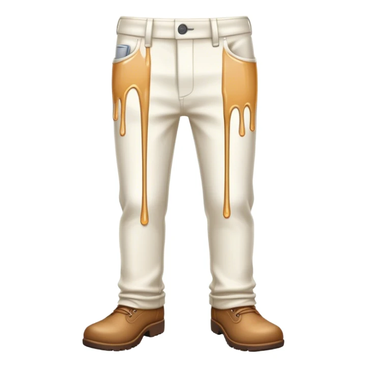 white liquid spilled on pants dripping sticker