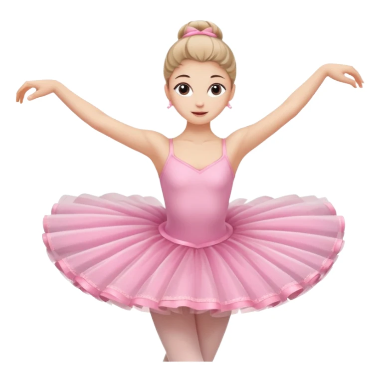 A graceful ballerina in a pink tutu, spinning lightly with arms curved elegantly with her legs
 sticker