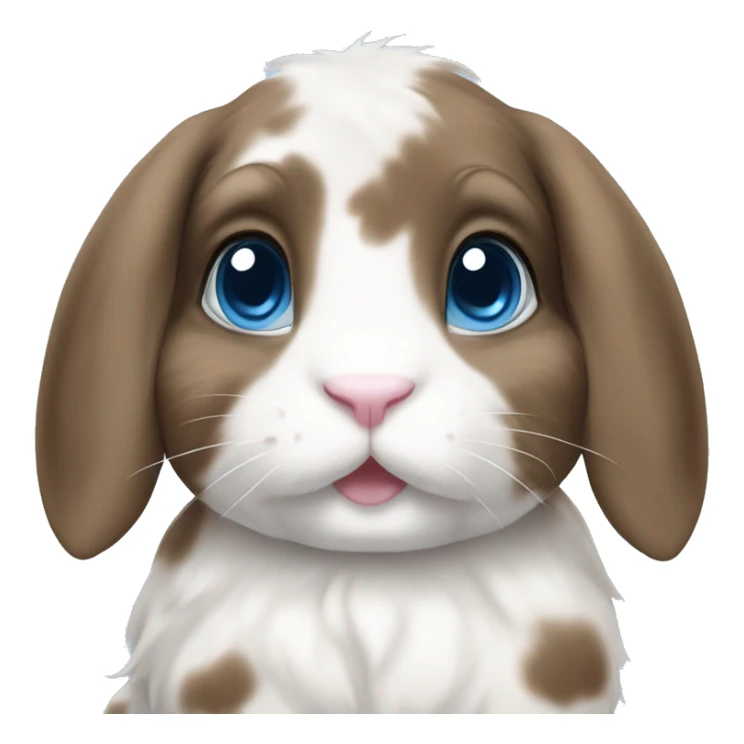 blue eyed brown and white spotted holland lop bunny sticker