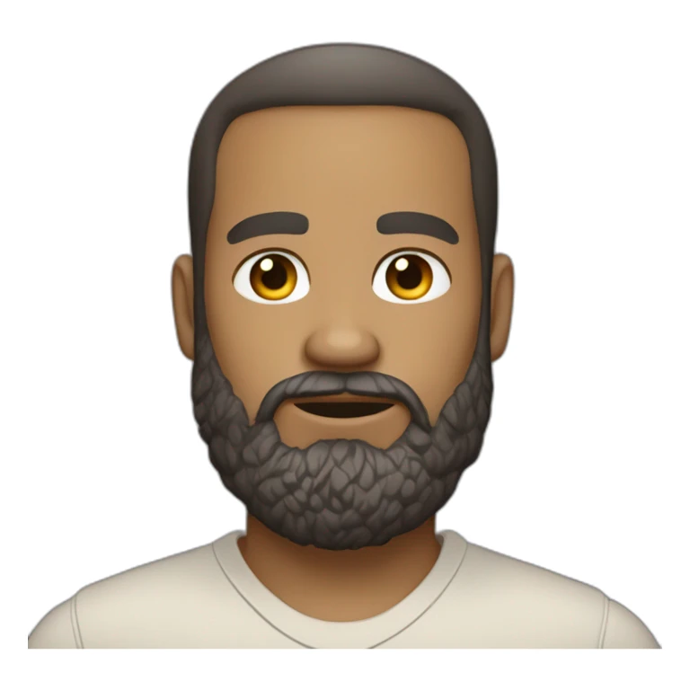Confident bearded man in shirt with light skin tone sticker
