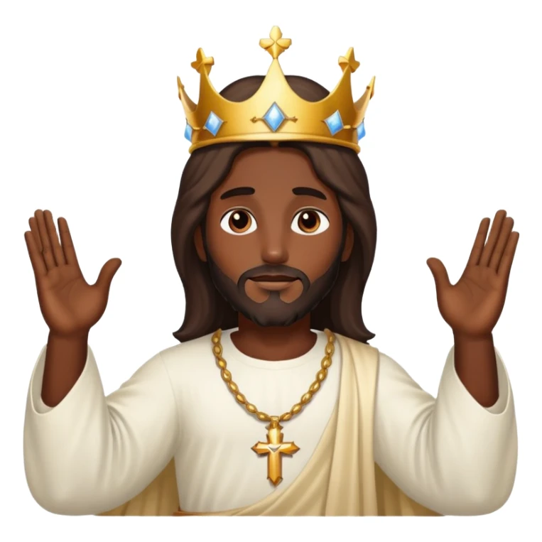 Dark skin christ Jesus with a heavenly crown sticker