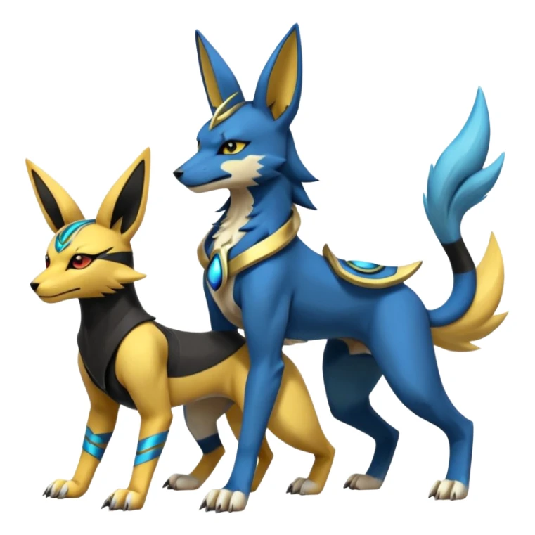 Zeraora-Anubis-Lucario-Umbreon-Renamon-hybrid-fusion sticker