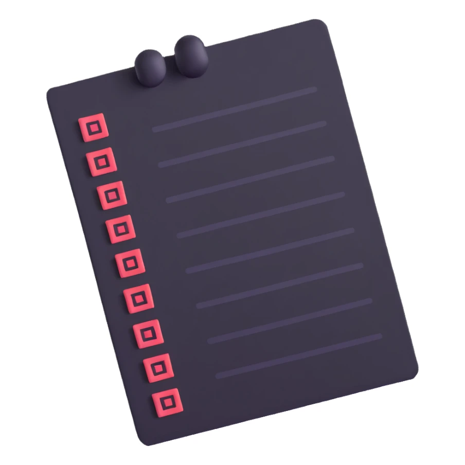 long curling to-do list paper looping up and down like a snake with tiny checkboxes fading into distance sticker