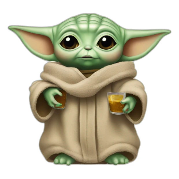 Baby yoda avec un biberon sticker