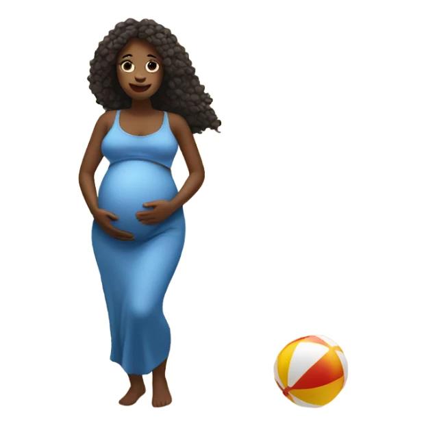 Pregnant woman on the beach sticker