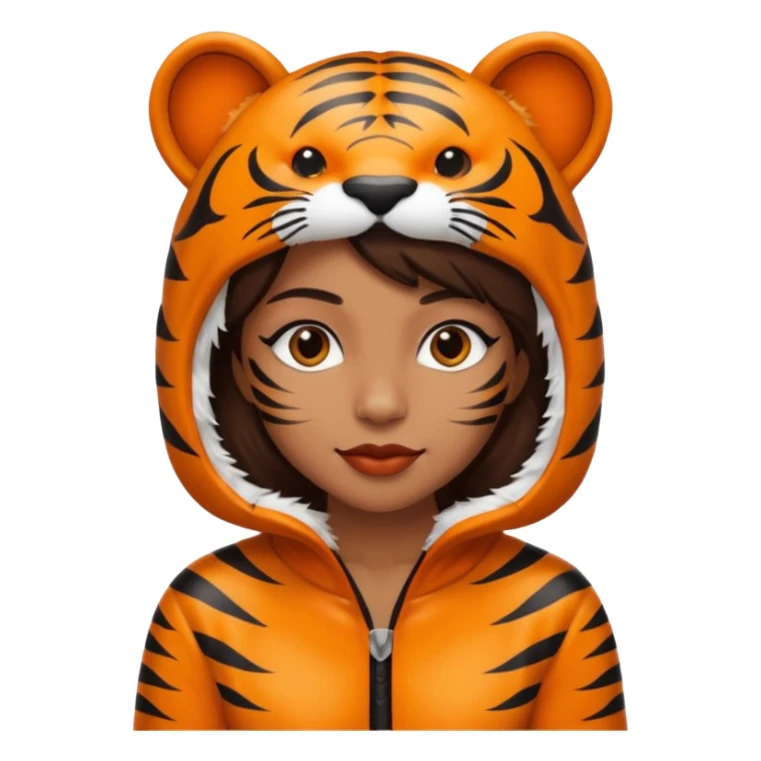 Brown woman with tiger costume  sticker