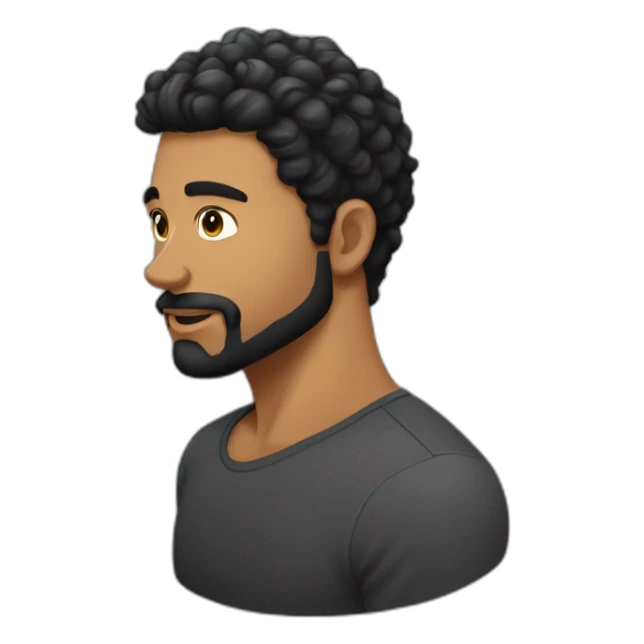 hombre de 26 años cabello corto negro y con canas barba con canas sticker