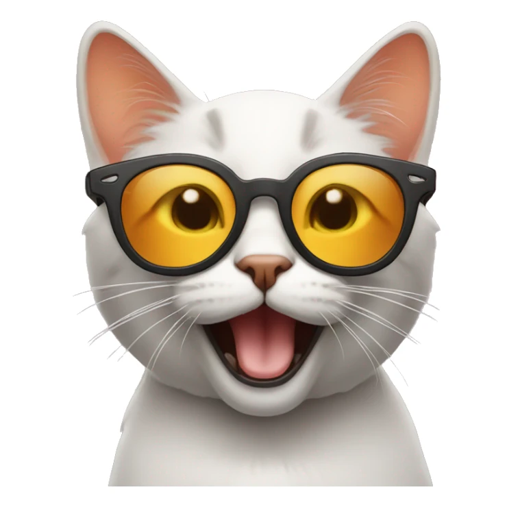 Cat with sunglassesTies, open mouth to savor something, baba sticker
