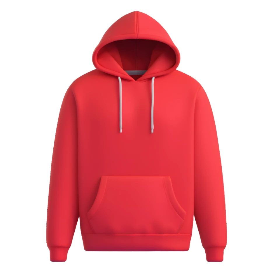 Cozy red hoodie with drawstring and kangaroo pocket sticker