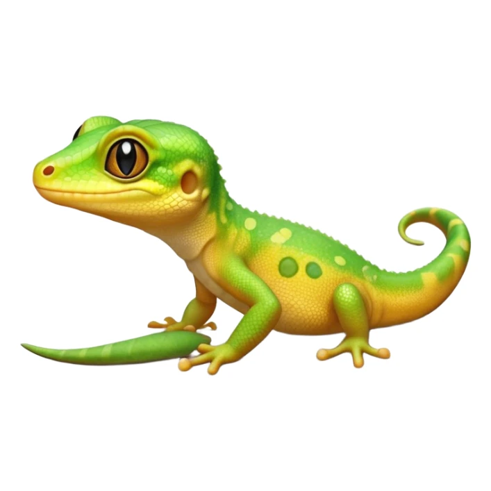 cinematic-cute-realistic gecko-portrait-emoji,-head-tilted-playfully-and-inquisitively,-featuring-a-small,-charming-body-with-smooth,-vividly-patterned-scales,-bright,-sparkling-eyes-and-delicate,-sticky-toe-pads,-simplified-yet-irresistibly-adorable sticker