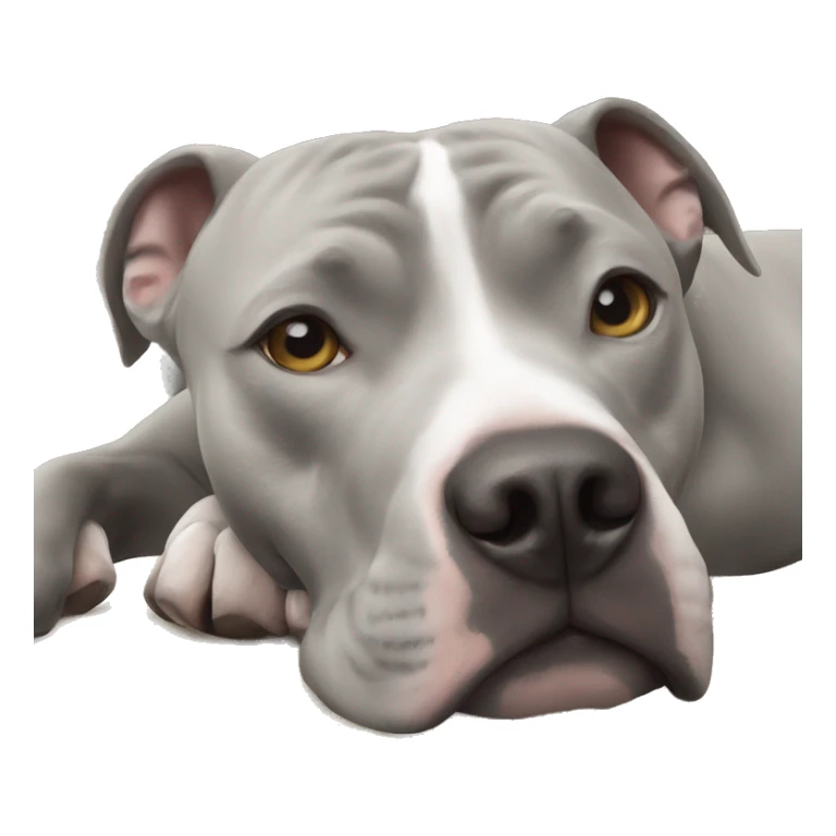 Gray Pitbull laying  sticker