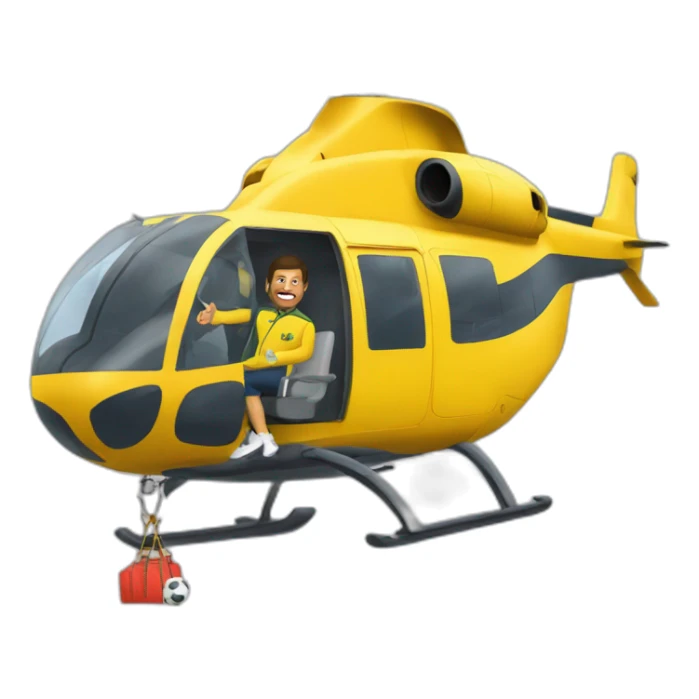 Brazilian coach called Pablo Marçal, flying inside a helicopter sticker