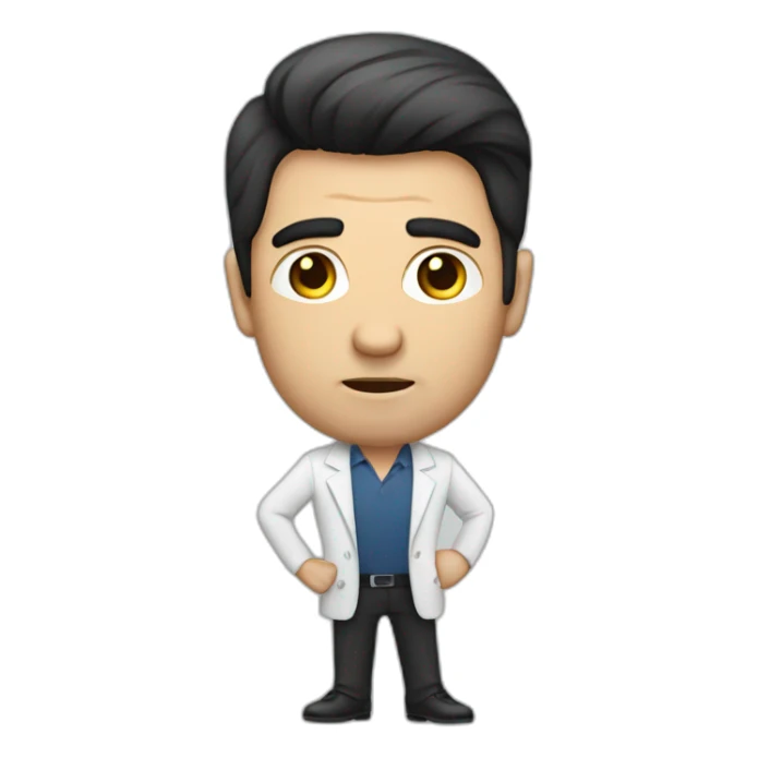 Hypnotherapist man with dark hair pointing serious face sticker