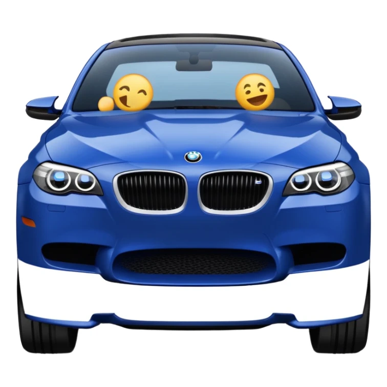 Dark blue Bmw M5, Emoji style sticker