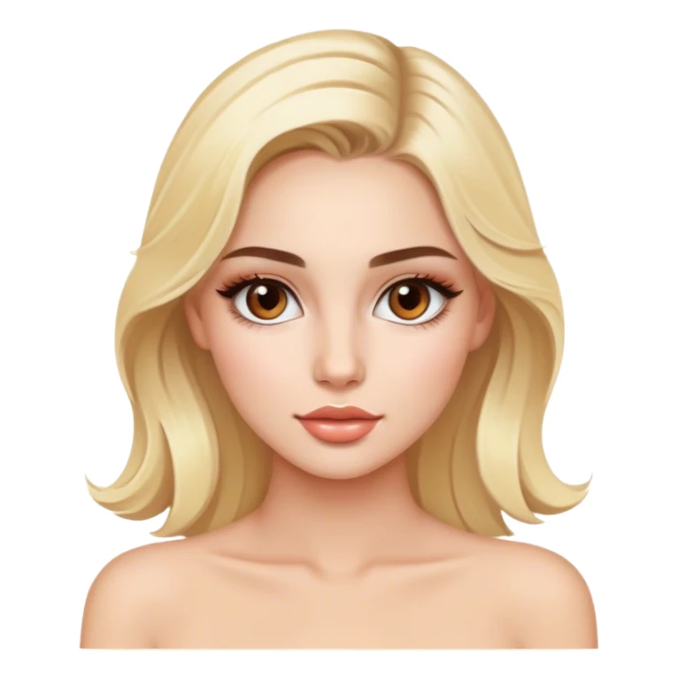 Pretty Blonde model with brown eyes, luxury makeup, honeymoon in Hawaii sticker