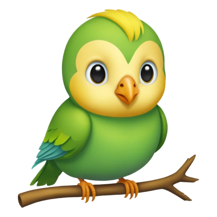 A love bird with just color green and his head yellow sticker
