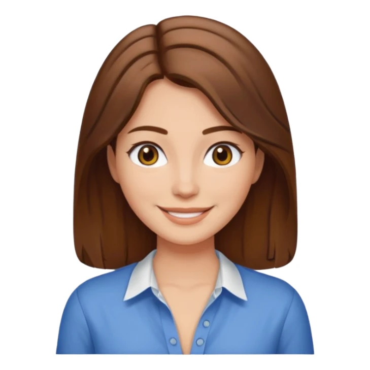 Woman with brown hair and middle part low cut shirt  sticker