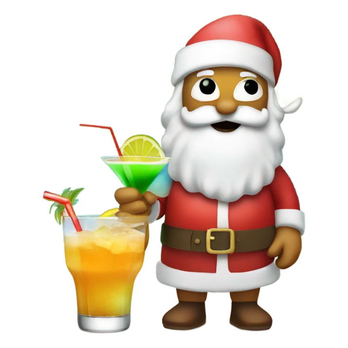 Santa with a cocktail at the beach  sticker