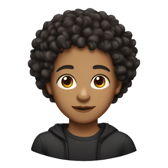 Lightskin black mixed boy with curly hair sticker