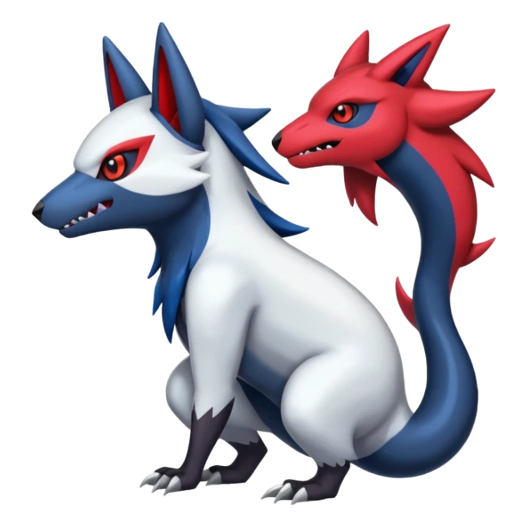 Colorful Shiny Zangoose-Zoroark-Salandit-Absol-fusion sticker