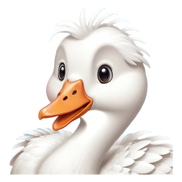 art style drawing of a white goose character looking extremely shocked sticker