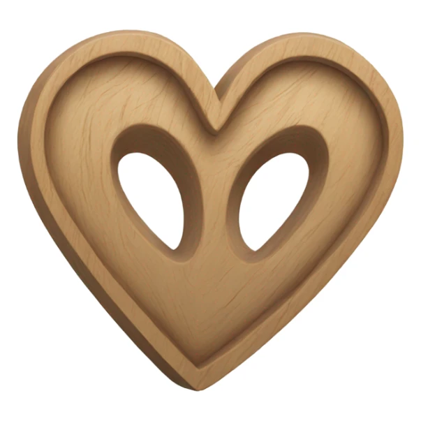 Wooden outlined heart sculpture  sticker