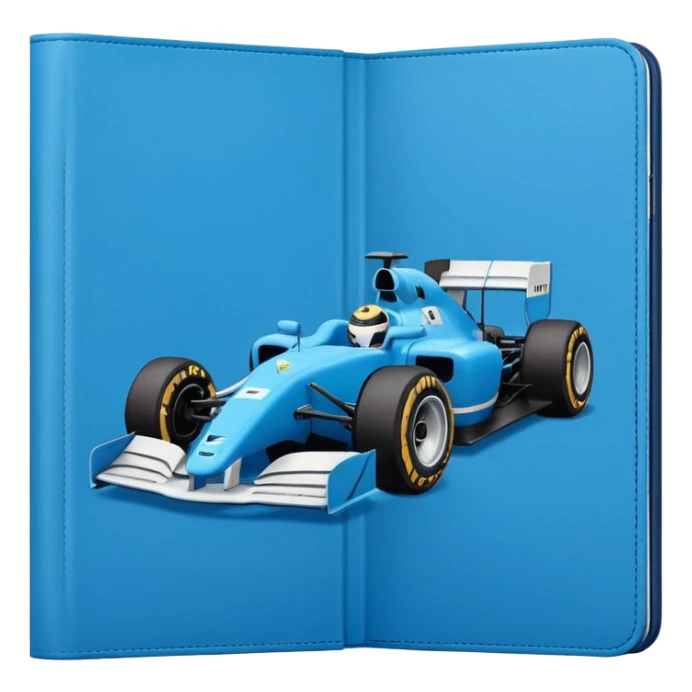 contact book with an F1 car drawn on the cover sticker