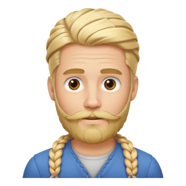 sakalı ve örgülü saçı olan sarışın adam sticker