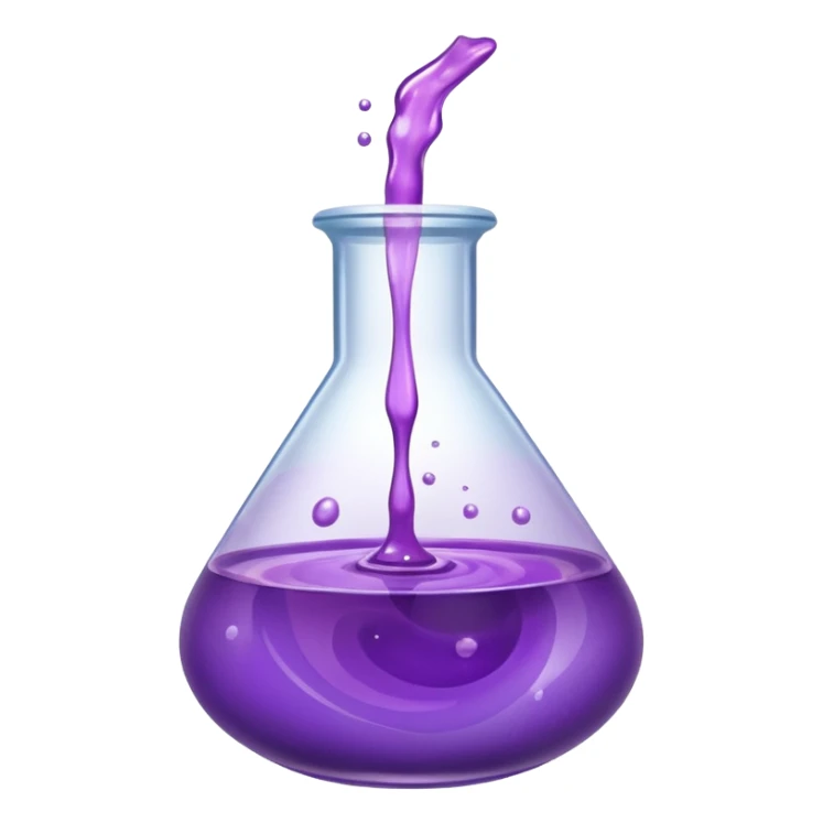 chemistry glass with purple liquid sticker