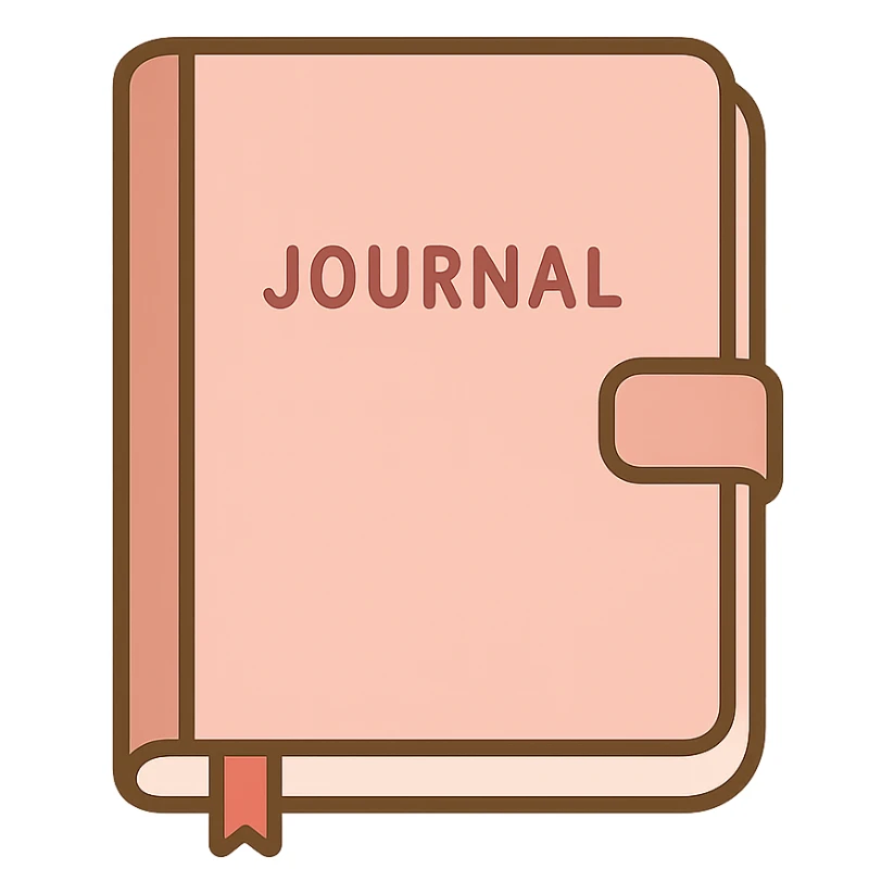 flat toon light pink journal sticker