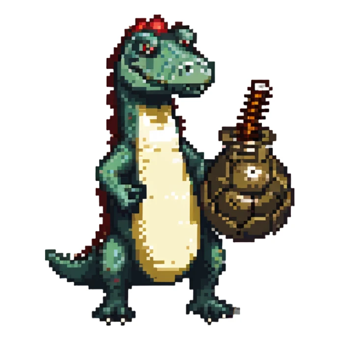 bombardero crocodilo holding a bomb sticker