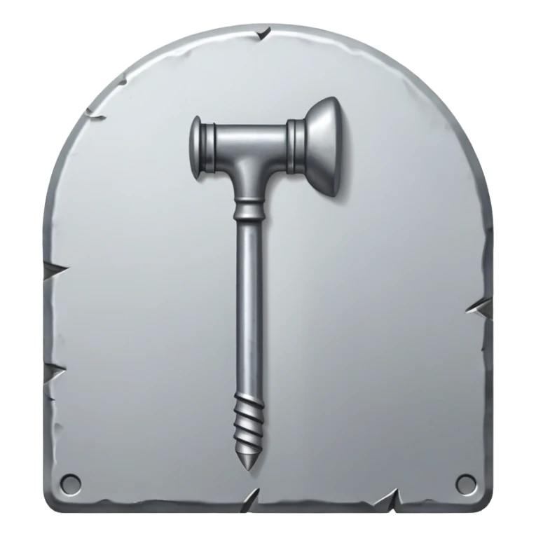 wall nail with flattened head and bent shaft, looks hammered sticker