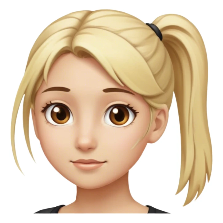 blonde girl with brown eyes and pony tail sticker