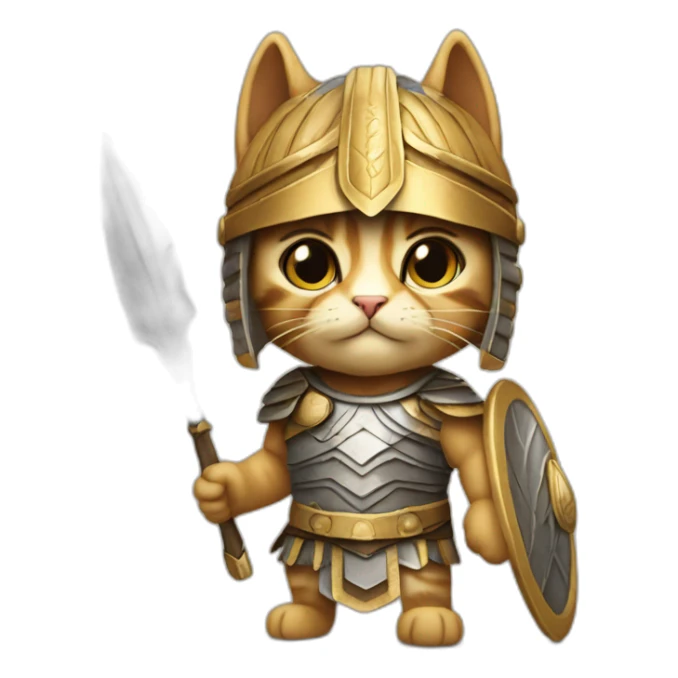 cat dressed as an greek hoplite sticker