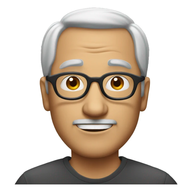 cartoon middle-aged man wearing round glasses sticker