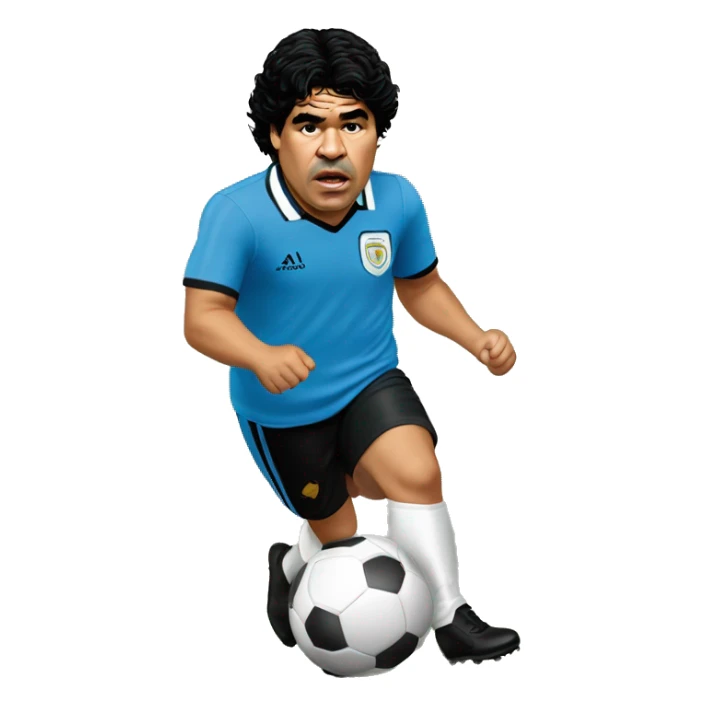 fat Diego Maradona kick the ball sticker