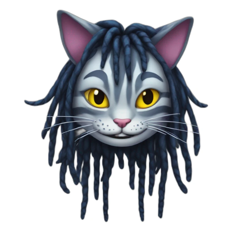cheshire-cat-dreads-hair sticker