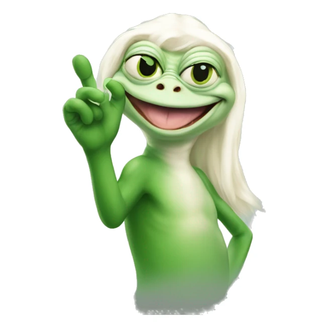 Albino squirl and green pepe the frog giving the OK hand gesture sticker