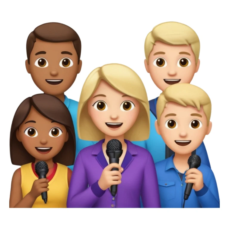 microphone for group karaoke with people more sticker