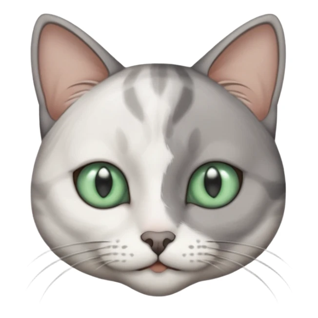 Make a cat be grey white not so fluffy j sticker