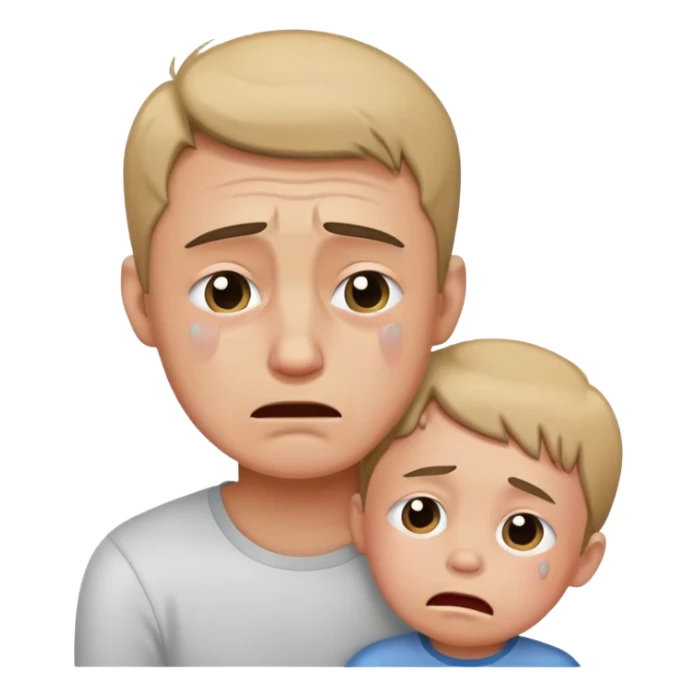 crying man in a child's body sticker