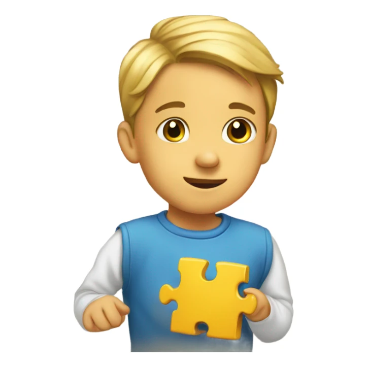 a child with a puzzle in his hands sticker