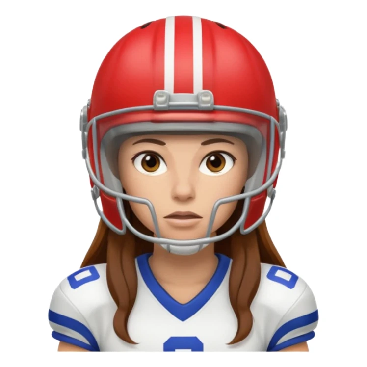 Long Haired Football Players, Female player sticker