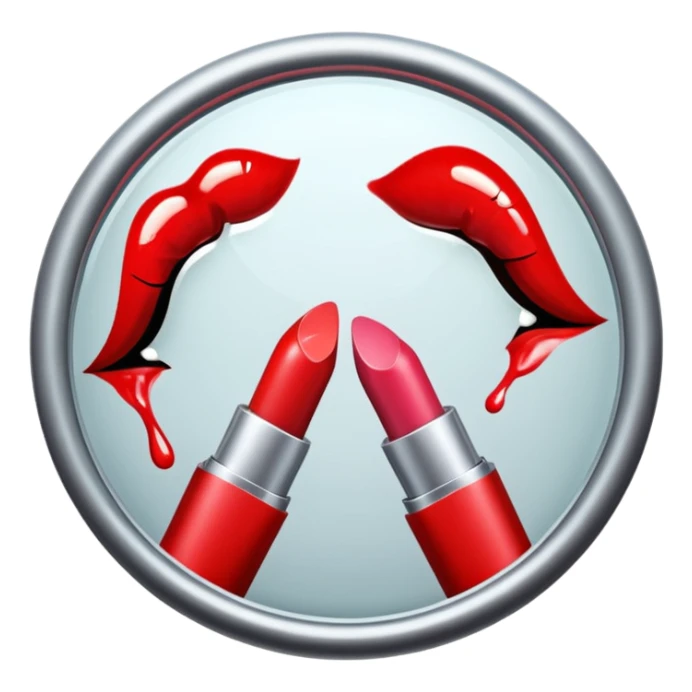 Kissing lipstick on mirror sticker
