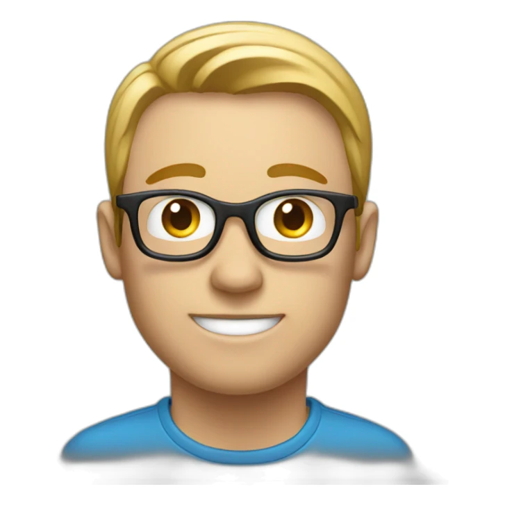 tech guy with a blue badge with a white drop in it sticker