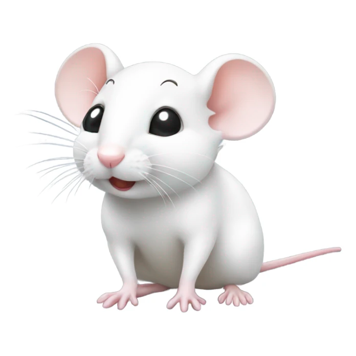 Cute little white mouse  kiss sticker