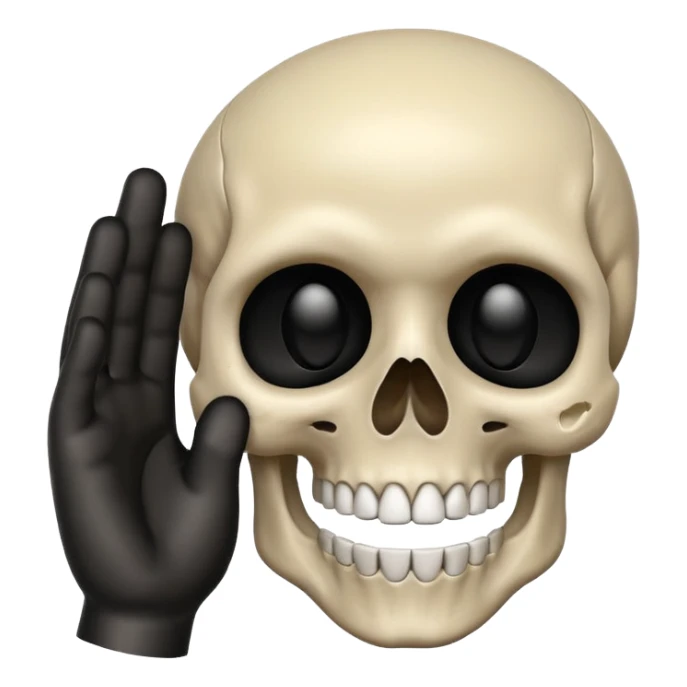 skull emoji with a gentle pat gesture sticker